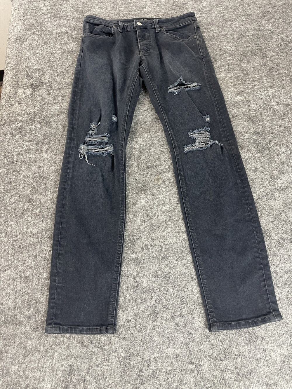 Neuw Jeans Mens 32x32 Blue Iggy Skinny Denim Pants Ripped Distressed N321